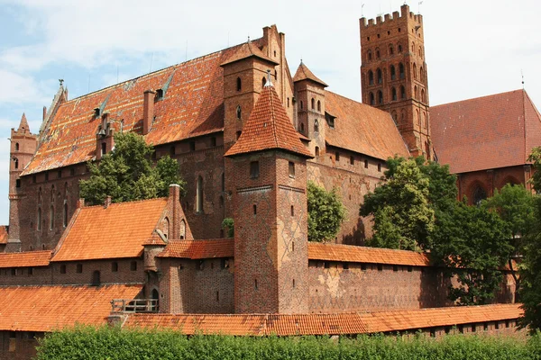 stock image Old medieval castle made of red brick