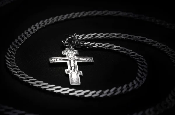 stock image Silver Chain and cross