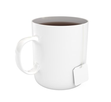 Mug of tea, isolated on white clipart