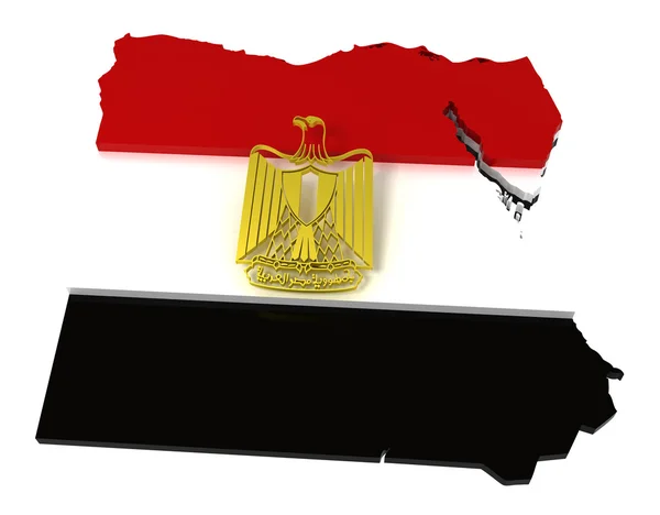Egypte, kaart en vlag, uitknippad opgenomen — Stockfoto