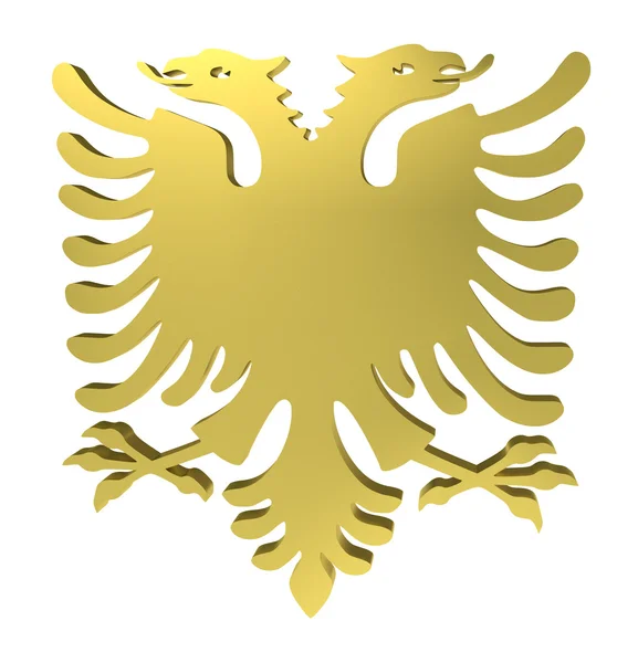 Знак орла с двумя головами, изолированными на белом — стоковое фото