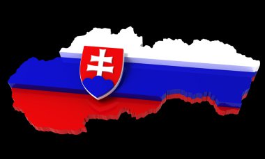 Slovakia, map with flag, clipping path included clipart