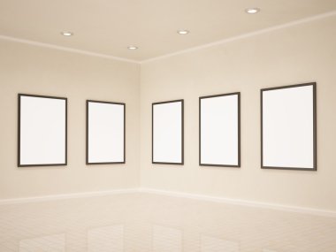 Art gallery, 3d illustrastion clipart