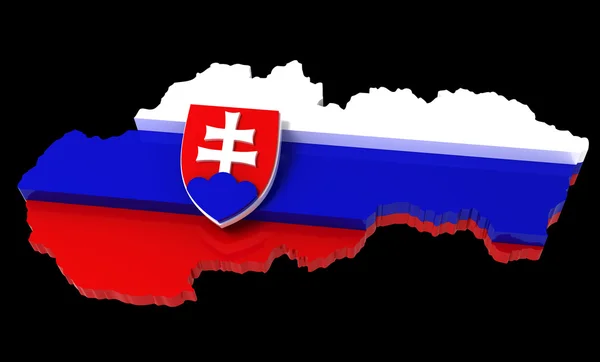 Slowakije, kaart met vlag, uitknippad opgenomen — Stockfoto