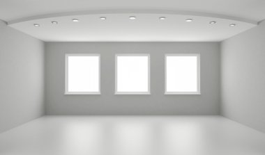 Clean interior, new white room clipart