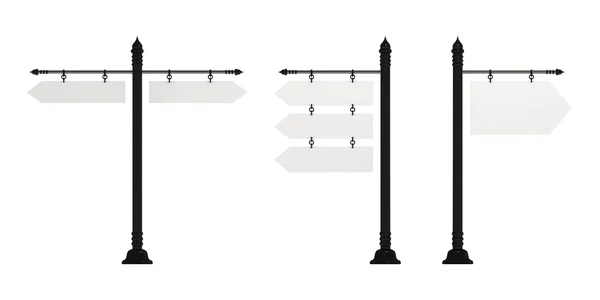 Skyltar, uppsättning av tre, isolerade på vit med urklippsbana — Stockfoto