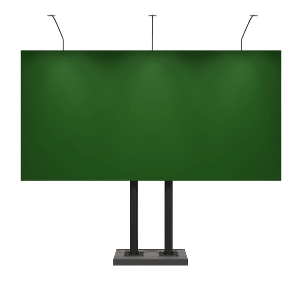 Білборд, порожній зелений, ізольований на білому з відсічним контуром — стокове фото