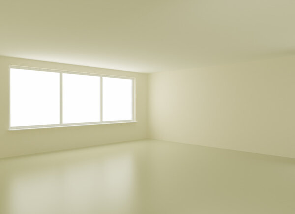 Чистый новый интерьер, с клиппинговой дорожкой для окон
