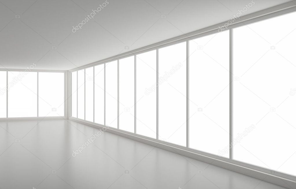 New Clean Interior Corner And Windows Stock Photo