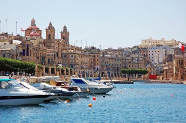 Boat parking on the gozo. malta clipart