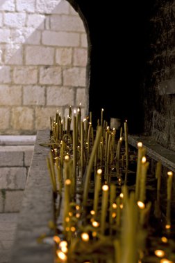 Many Candles in the Church of Montenegro clipart