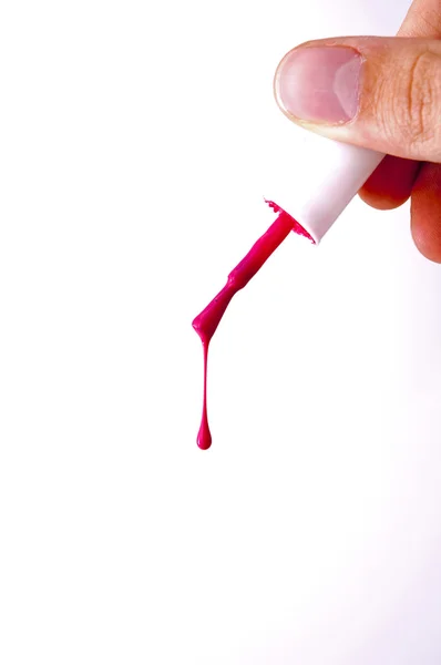 stock image Dripping nail polish from the brush