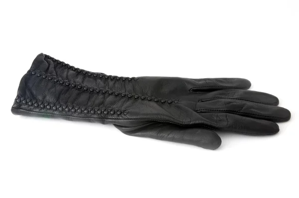 Zwarte lederen handschoenen geïsoleerd op wit — Stockfoto