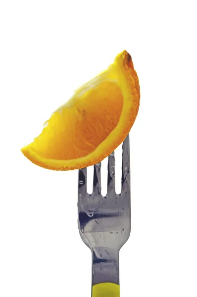 分離されたフォーク白オレンジ — ストック写真