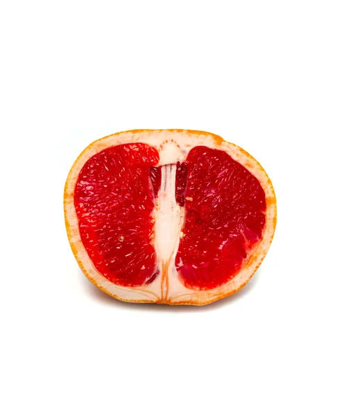 Halbe Grapefruit isoliert auf weißem Hintergrund — Stockfoto