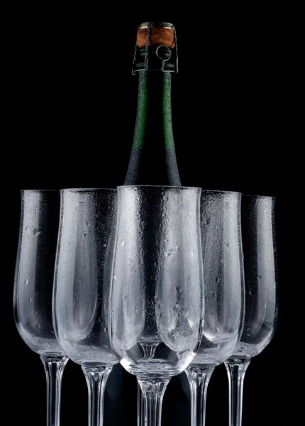 Šampaňské a brýle — Stock fotografie