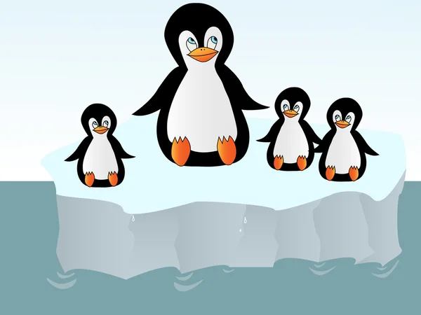 Pinguins em um iceberg — Fotografia de Stock