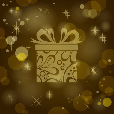 Gift on sparkling background clipart