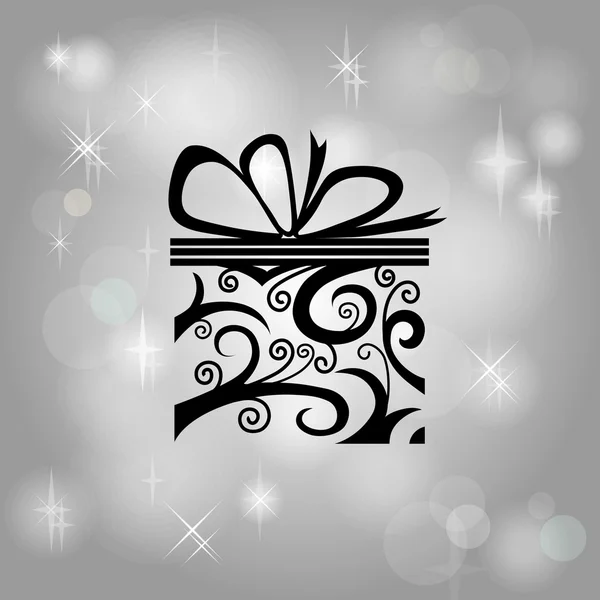 Gift Box Gray Brilliant Background Your Text Can Placed — Stock Vector