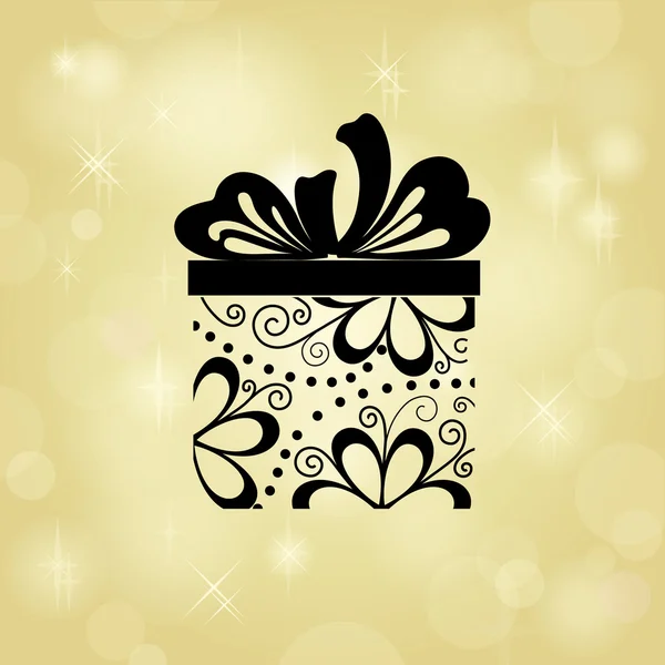 Gift Box Gold Background Your Text Can Placed — Stock Vector