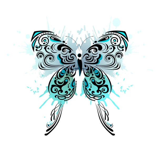 Ein Abstrakter Schmetterling Auf Weißem Hintergrund — Stockvektor