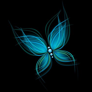 Bright blue butterfly clipart