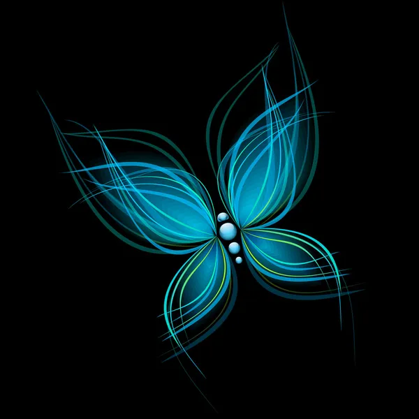 Ярко-голубая бабочка — стоковый вектор