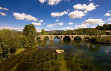 Roman bridge of Ponte do Porto, Braga, in the north of Portugal clipart