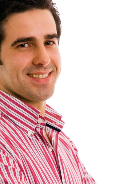 Porträt eines glücklichen jungen Mannes, isoliert auf weißem Hintergrund — Stockfoto