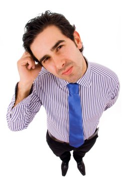 Tensed young businessman clipart