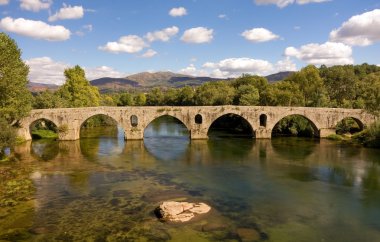 Roman bridge of Ponte do Porto, Braga, in the north of Portugal clipart