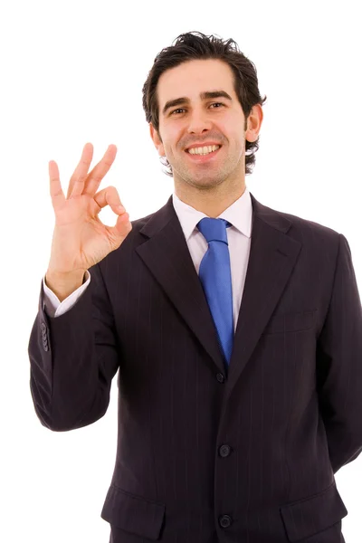 Деловой человек жесты хорошо знак — стоковое фото