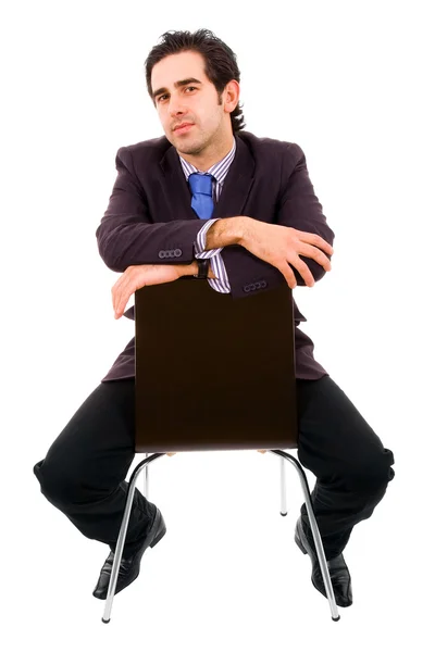 Obchodník sedící na židli — Stock fotografie