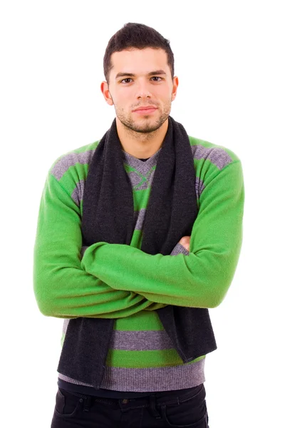 Jovem homem casual vestido com roupas de inverno — Fotografia de Stock