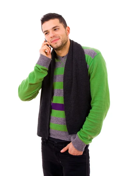 Příležitostné mladík na telefonu — Stock fotografie