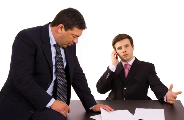Business team working at a desk — Stock Photo, Image