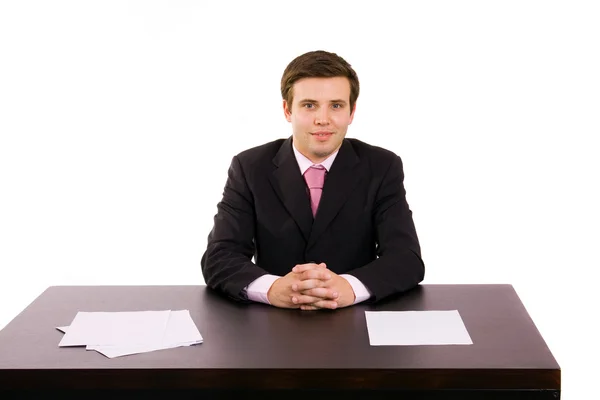 Young business man on a desk — Stock Photo, Image