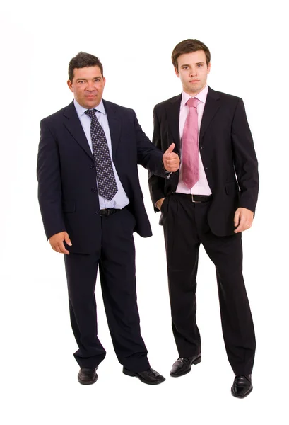 Zwei Geschäftsleute Ganzkörper, isoliert auf weiß — Stockfoto