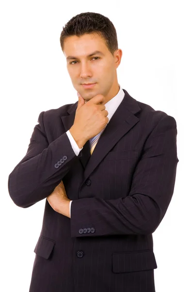 Portret człowieka młodego biznesu. na białym tle — Zdjęcie stockowe