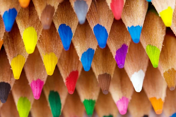 Heap of colored pencils, studio shot — Stock Photo, Image