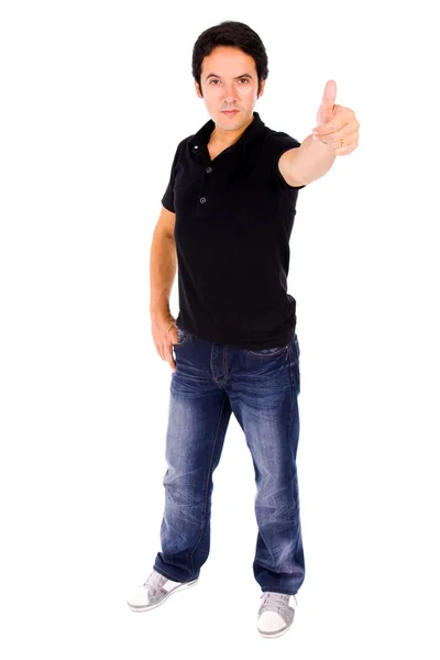 Young casual man full body, isolated on white — Stock Photo, Image