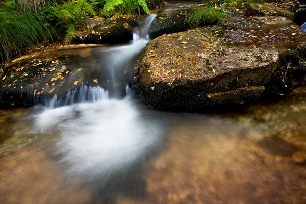 Cascada de un pequeño río en otoño en el parque nacional portugués — Foto de Stock
