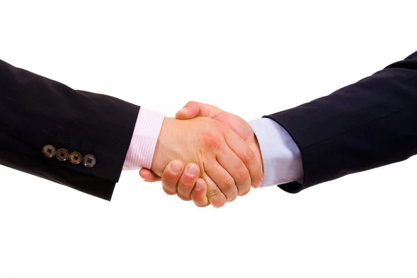 Business men hand shake in white background — Stock Photo, Image