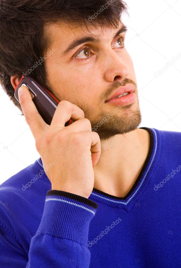 Casual man on the phone
