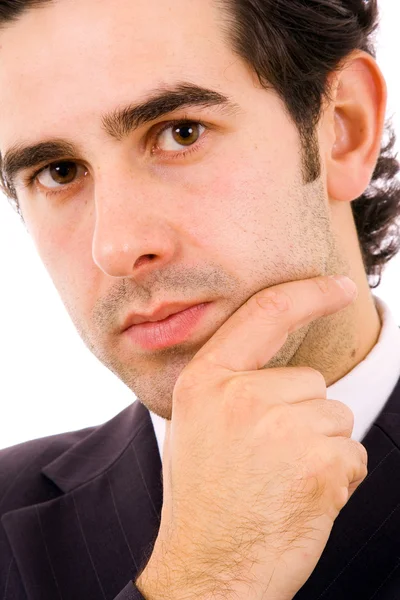 Portret van een jonge succesvolle zakenman close-up. geïsoleerde o — Stockfoto