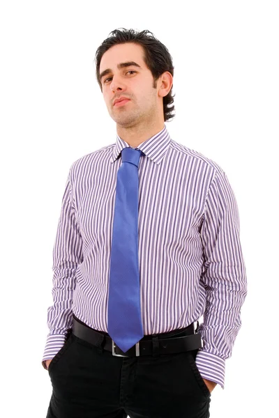 Retrato de um jovem empresário isolado sobre fundo branco — Fotografia de Stock