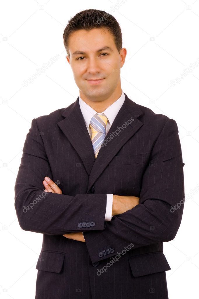 Portrait of a successful young businessman. Isolated on white