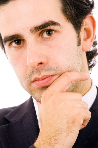 Portret van een jonge succesvolle zakenman close-up. geïsoleerde o — Stockfoto