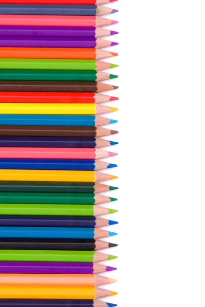 Lápis coloridos sobre um fundo branco, tiro estúdio — Fotografia de Stock