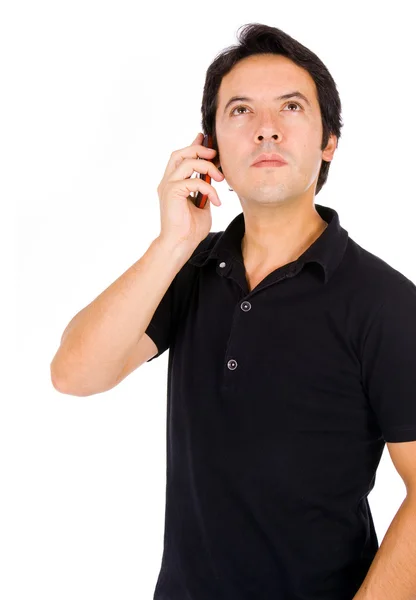 Casual jongeman op de telefoon — Stockfoto